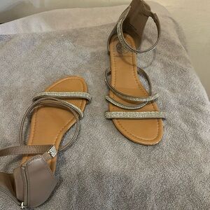 Zip up back sandals